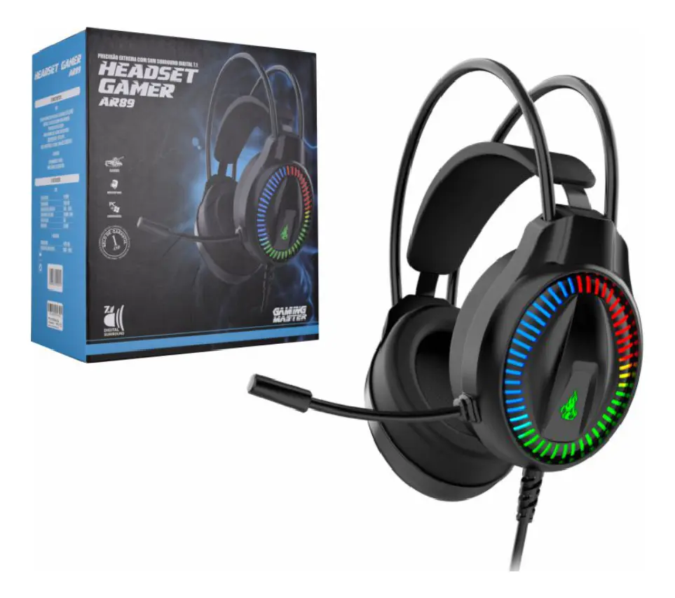 Fone Headphone Headset Gamer AR89 7.1