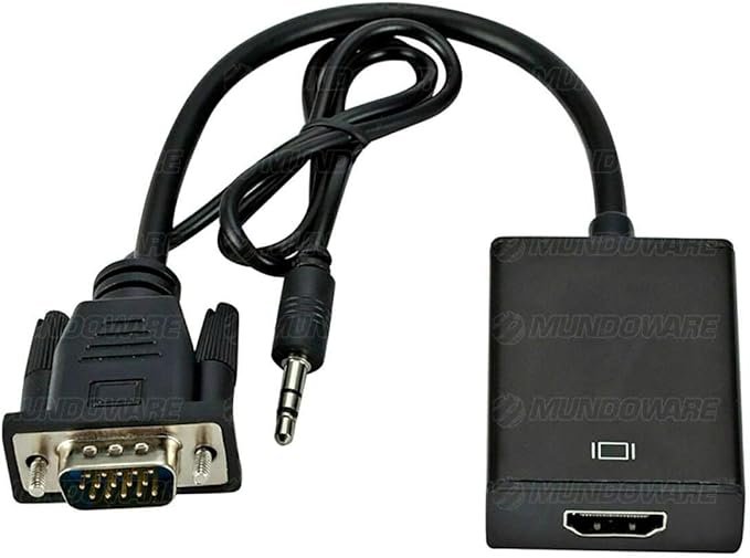Cabo Adaptador VGA para HDMI com Áudio e Vídeo
