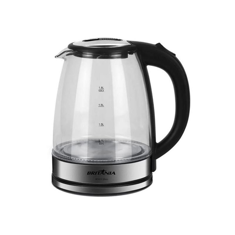 CHALEIRA ELETRICA TRANSPARENTE 1,8L - 1000W - 127V - CROMADA