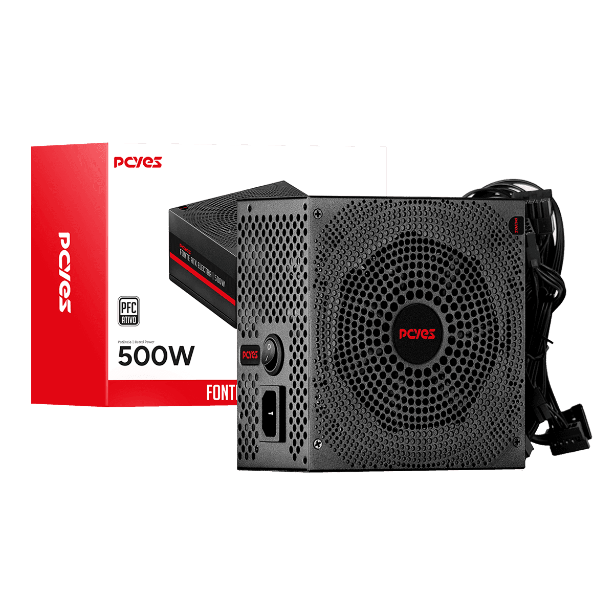 FONTE ATX PCYES ELECTRA 500W PFC ATIVO - ELEC500W