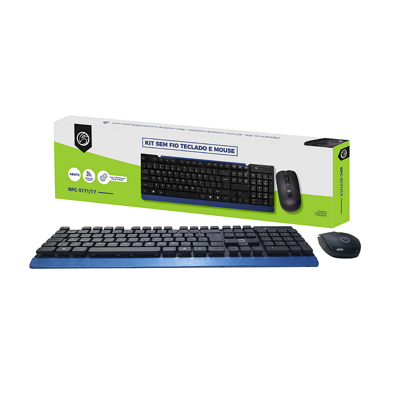 KIT S/ FIO TECLADO/MOUSE BRAZILPC BPC-5271/17 USB BOX
