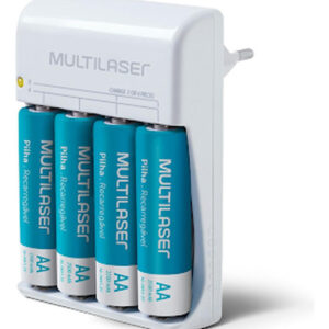 Carregador De Bateria Multilaser Carregador De Bateria Aa/aaa Multilaser De 4 Slots + 4 Pilhas Aa S146cb054