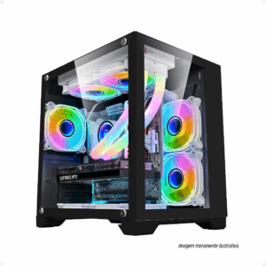 GABINETE GAMER BPC-345B PRETO C/ 4 COOLER (1xUSB3.0/1xUSB/LATERAL DE VIDRO) S/ FONTE BOX