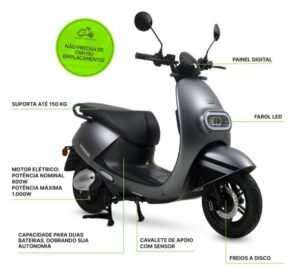 AUTOPROPELIDO WS50 CINZA WATTS Moto Bicicleta Elétrico