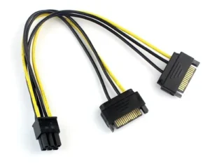 Cabo Adaptador Pci-ex 6 Pinos 2 Sata Macho