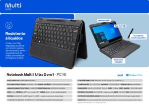 Computador Notebook PC115 4GB RAM 120GB SSD Touch