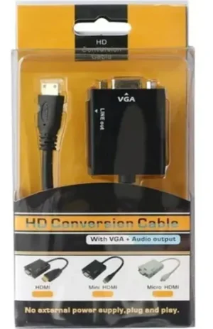 Adaptador  ou Conversor HDMI para VGA com Áudio
