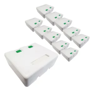 Tomada De Superficie 2 Portas Rj-45 Branco - 5 Pc - 17,00 Sobrepor